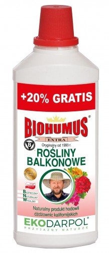 BIOHUMUS EXTRA NAWÓZ NATURALNY DO ROŚLIN KWIATÓW BALKONOWYCH 1L