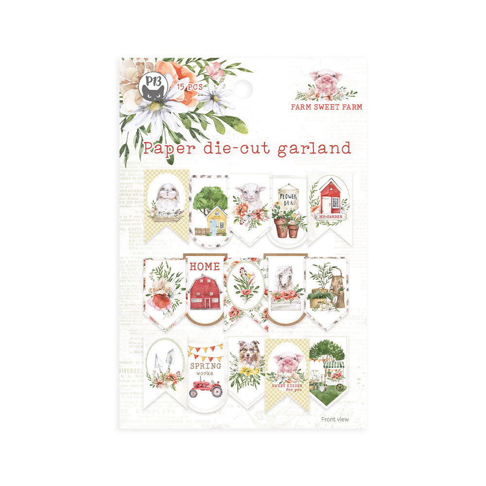 P13, Banerek / die cut Farm sweet farm, 15 sztuk