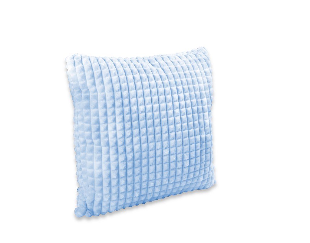 Poduszka z poszewką 40x40 cm MINKY KWADRACIKI BŁĘKIT + JERSEY BIAŁY