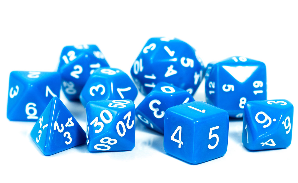 Kostki RPG Niebieski Zestaw 10 Kości Kostek K24 K30
