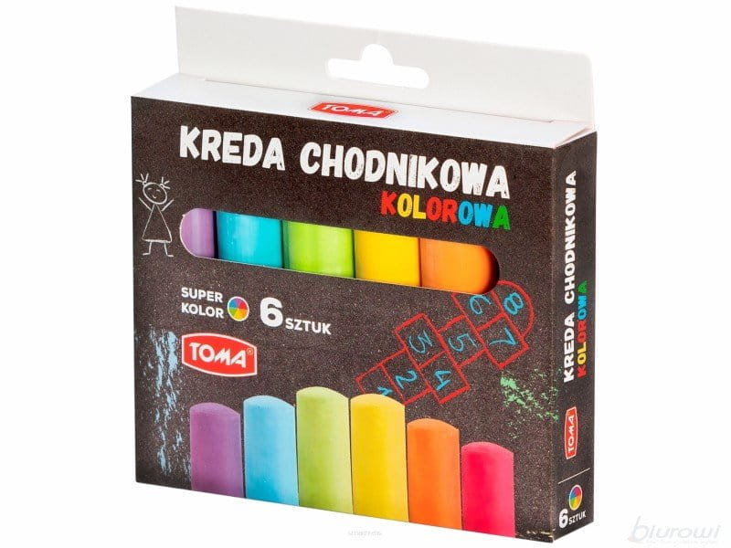 TOMA Kreda chodnikowa, kolorowa - opakowanie 6 kolorów mix TO-80101 kr 0740118
