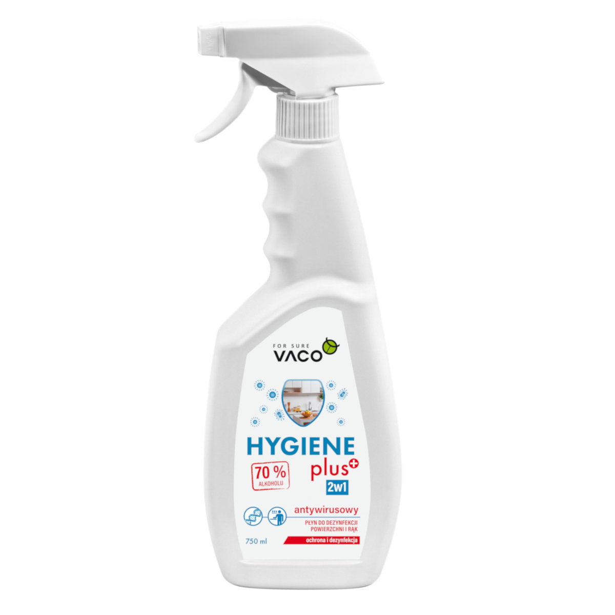 VACO Hygiene PLUS - Płyn do dezynfekcji rąk i powierzchni (trigger) - 750 ml