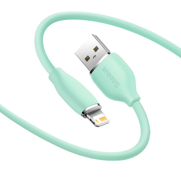 Baseus kabel, przewód USB Lightning 2,4A długość 1,2 m Jelly Liquid Silica Gel zielony CAGD000006