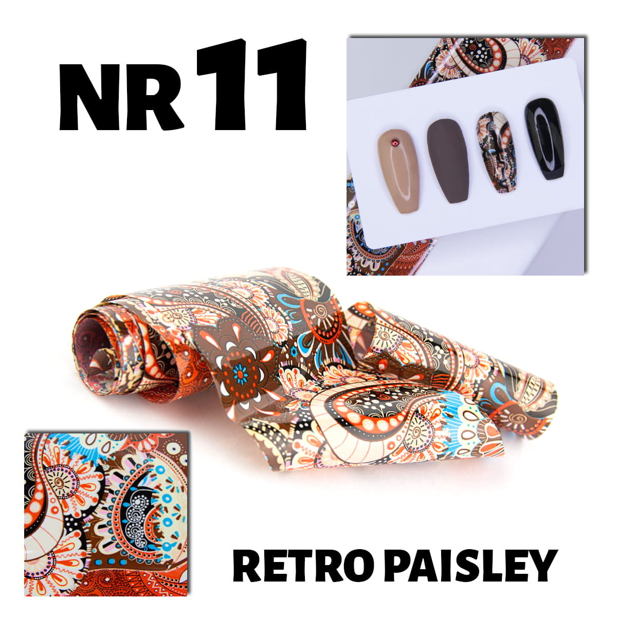Folia transferowa 100 cm retro paisley Nr 11