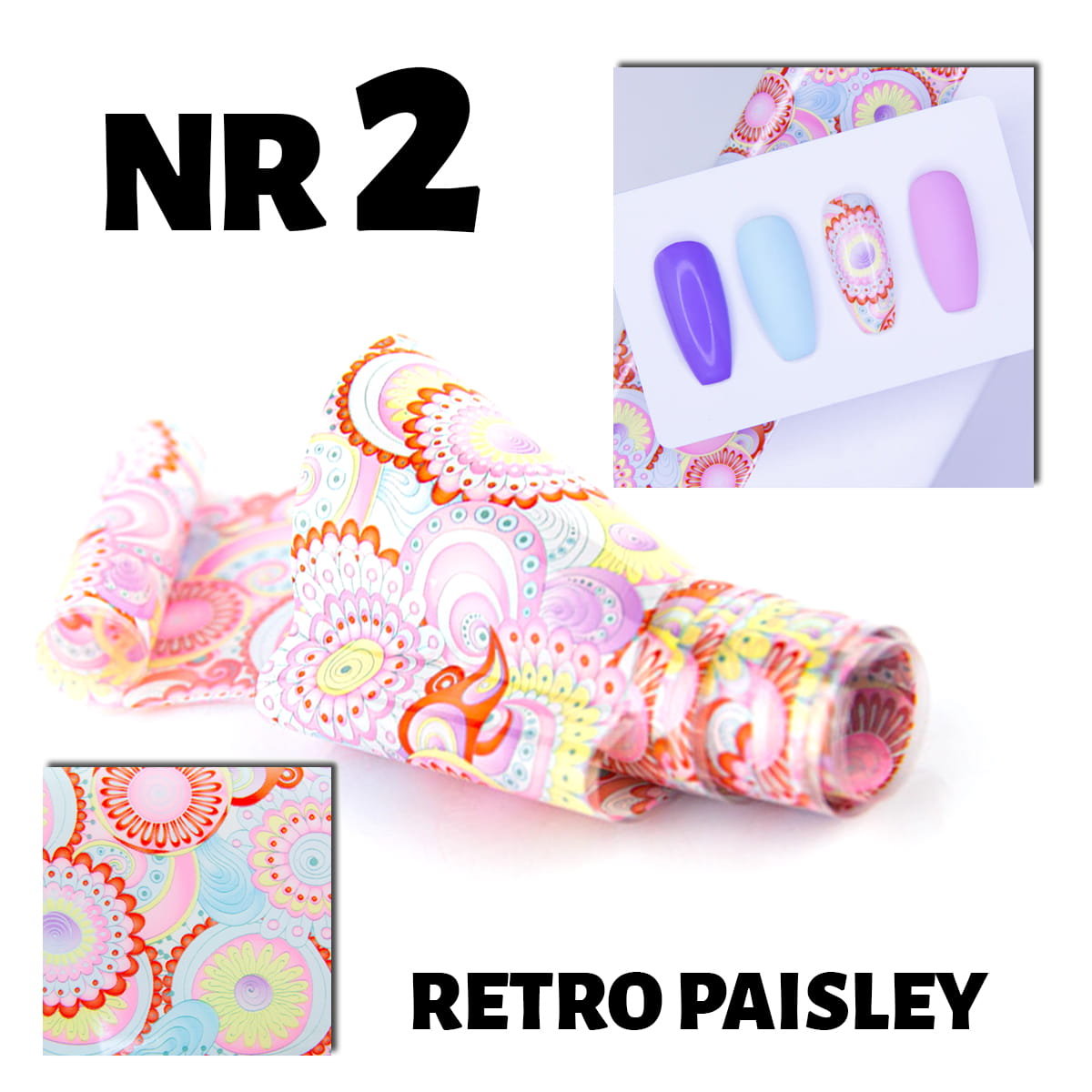 Folia Transferowa Retro Paisley W Tubce 100 CM 02