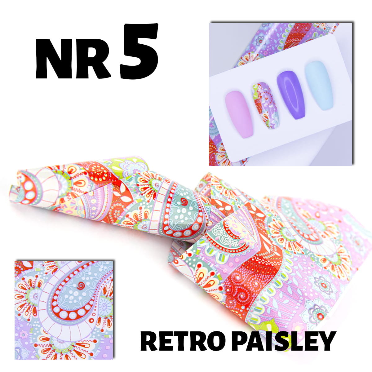 Folia Transferowa Retro Paisley W Tubce 100 CM 05