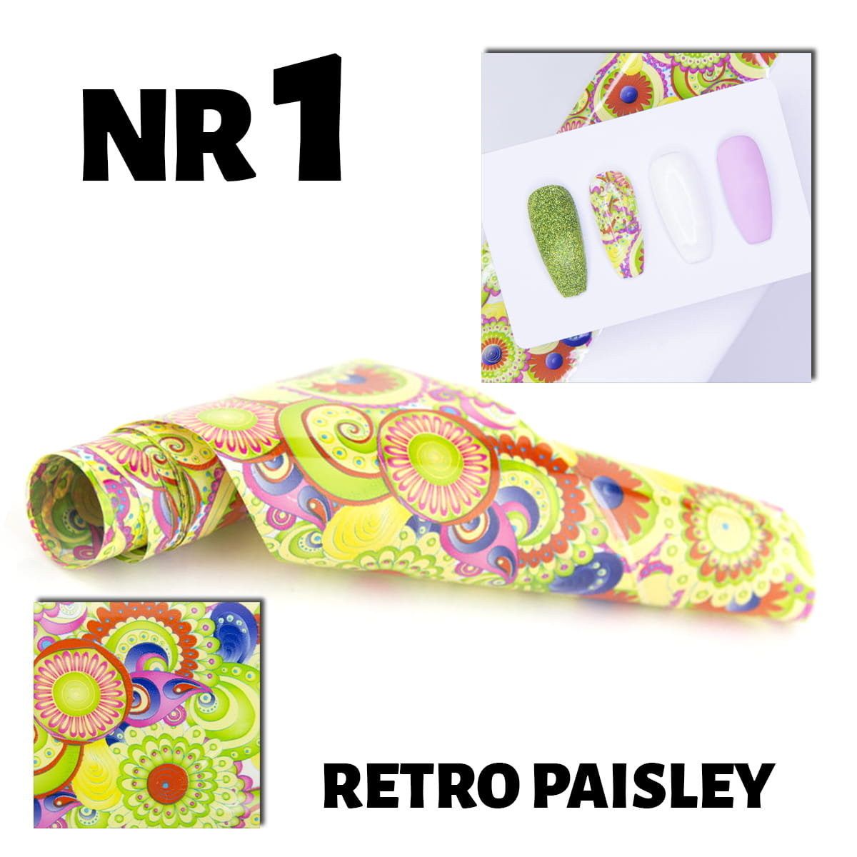 Folia Transferowa Retro Paisley W Tubce 100 CM 01