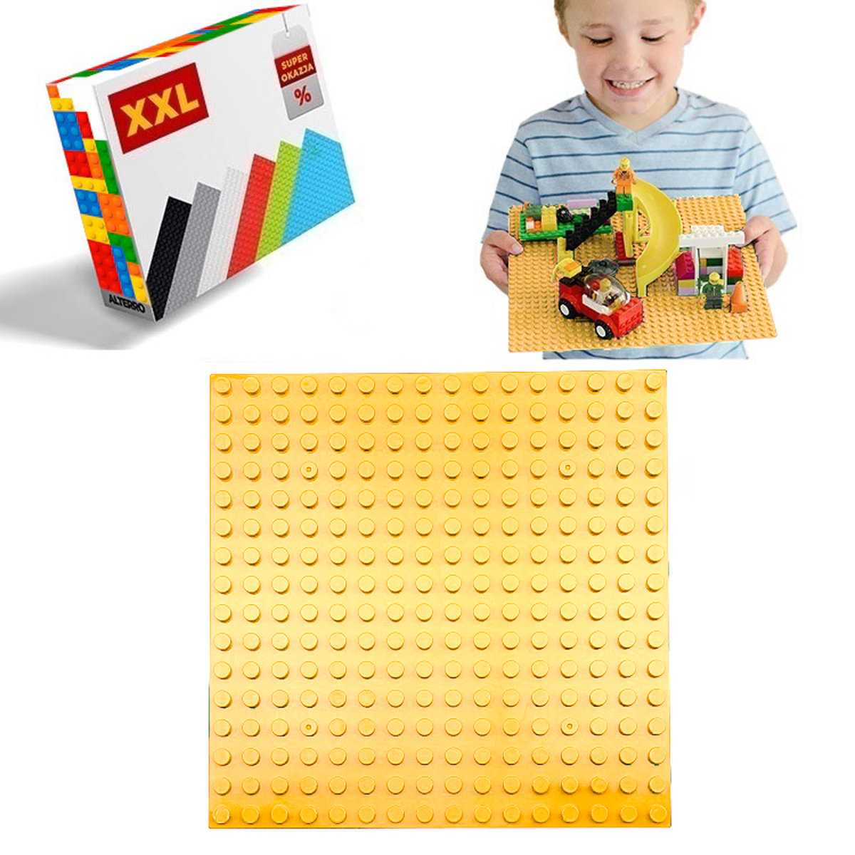 Evi, Płytka konstrukcyjna do klocków - żółta