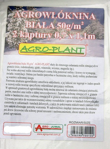 Kaptur Ochronny 1szt 100 x 140cm  Agrowłóknina Biała