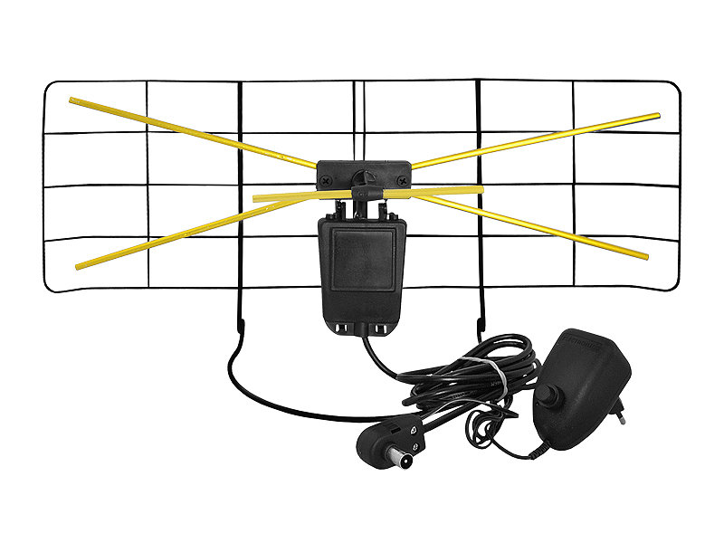 Antena DVB-T siatkowa pokojowa z zasilaczem regulowanym. (1LM)