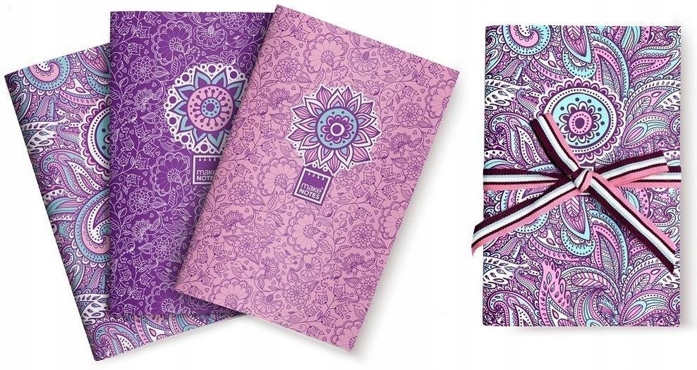 Make Notes MN Purple&Pale Zeszyt A6/32 strony gładki 3szt
