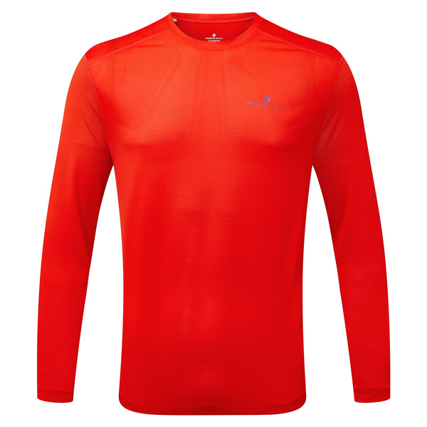 RONHILL Koszulka biegowa męska TECH L/S TEE flame/dark cobalt