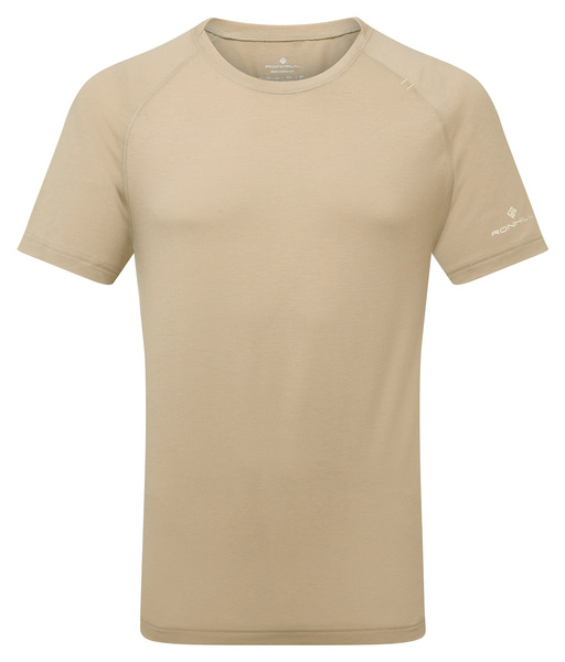 RONHILL Koszulka do biegania męska LIFE TENCEL SS Tee latte marl