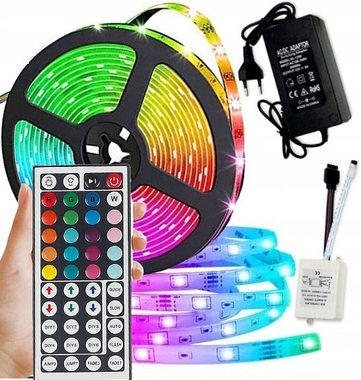 Taśma Led Zestaw 5M Wodoodporna Rgb Pilot Zasilacz