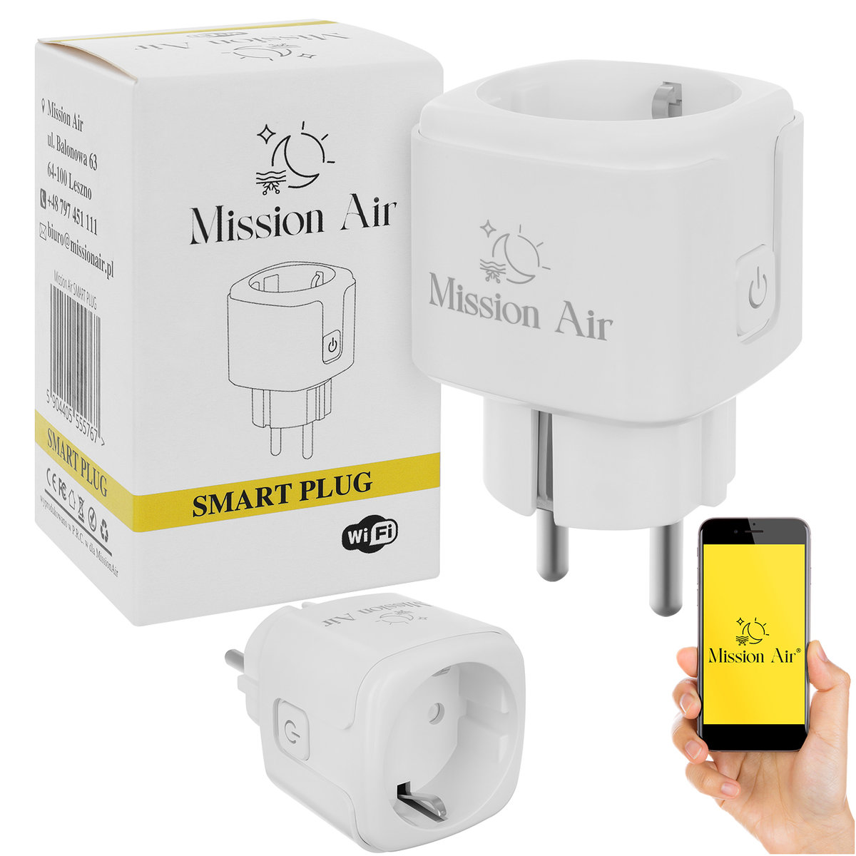Gniazdko Wifi Inteligentne Smart Plug 16A Mission Air Pomiar Zuĺľycia Energii Watomierz Smart Home
