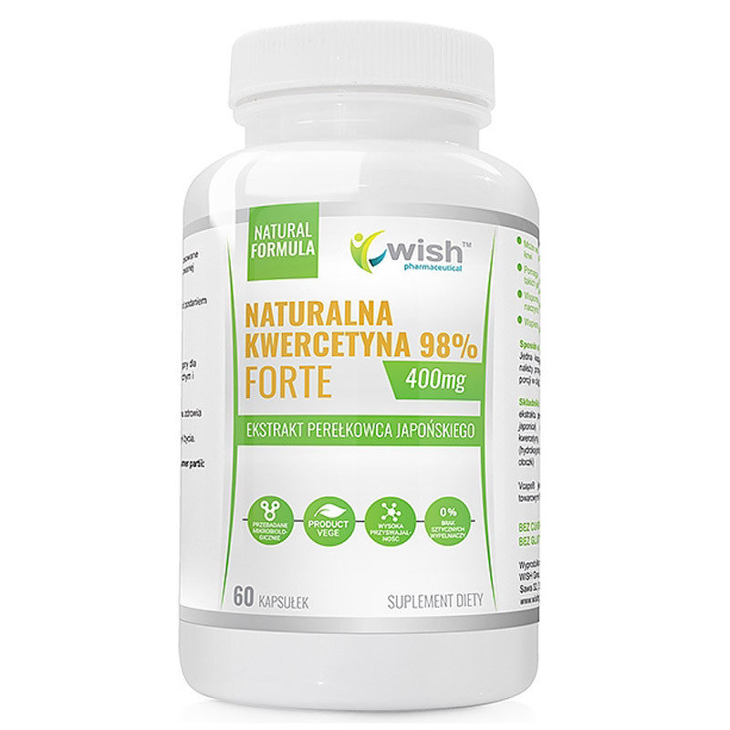 WISH Pharmaceutical Naturalna Kwercetyna 98% Forte [ 60caps ] - Wish Pharmaceutical - Ciśnienie Serce Glukoza