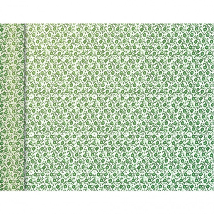 Clairefontaine Papier pakowy mini rolki Zielony kwiaty 35 cm x 5 m