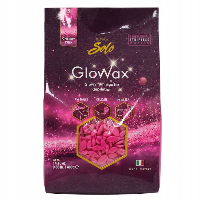 Italwax, Glowax, Wiśniowy róż wosk do depilacji twarzy 400g
