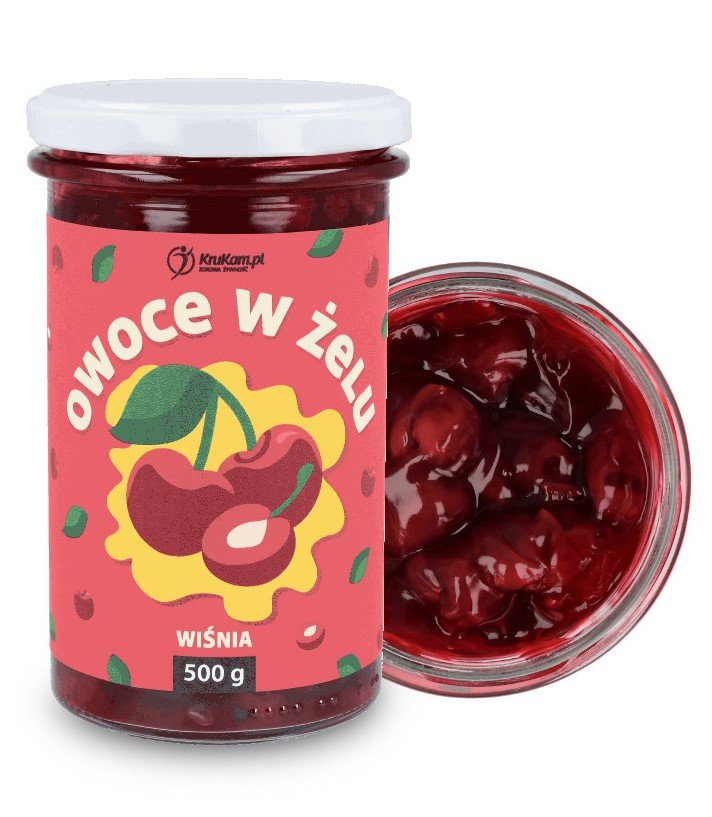 KruKam Frużelina Owoce w żelu Wiśnia 500g