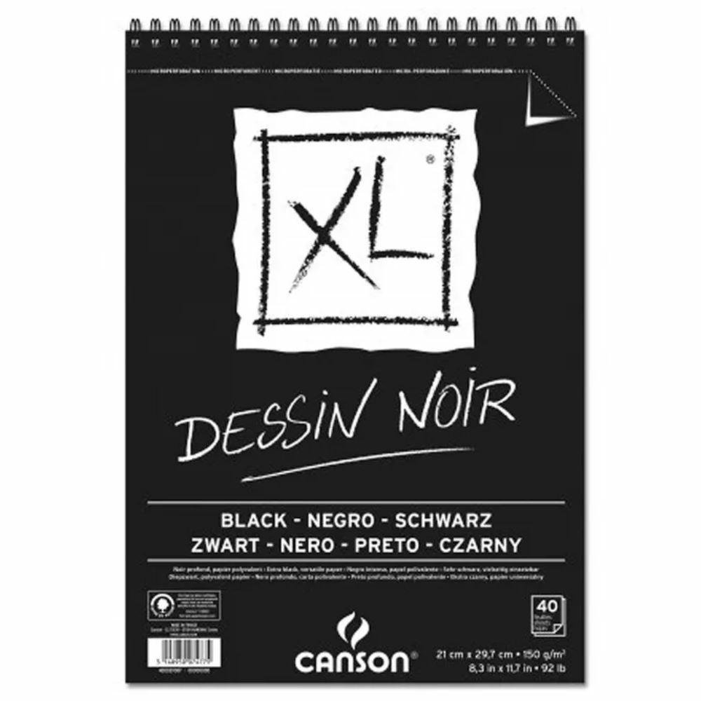 Canson XL Dessin Noir szkicownik, lekko ziarnowane 150 G/M, 40 arkuszy Pro Block 