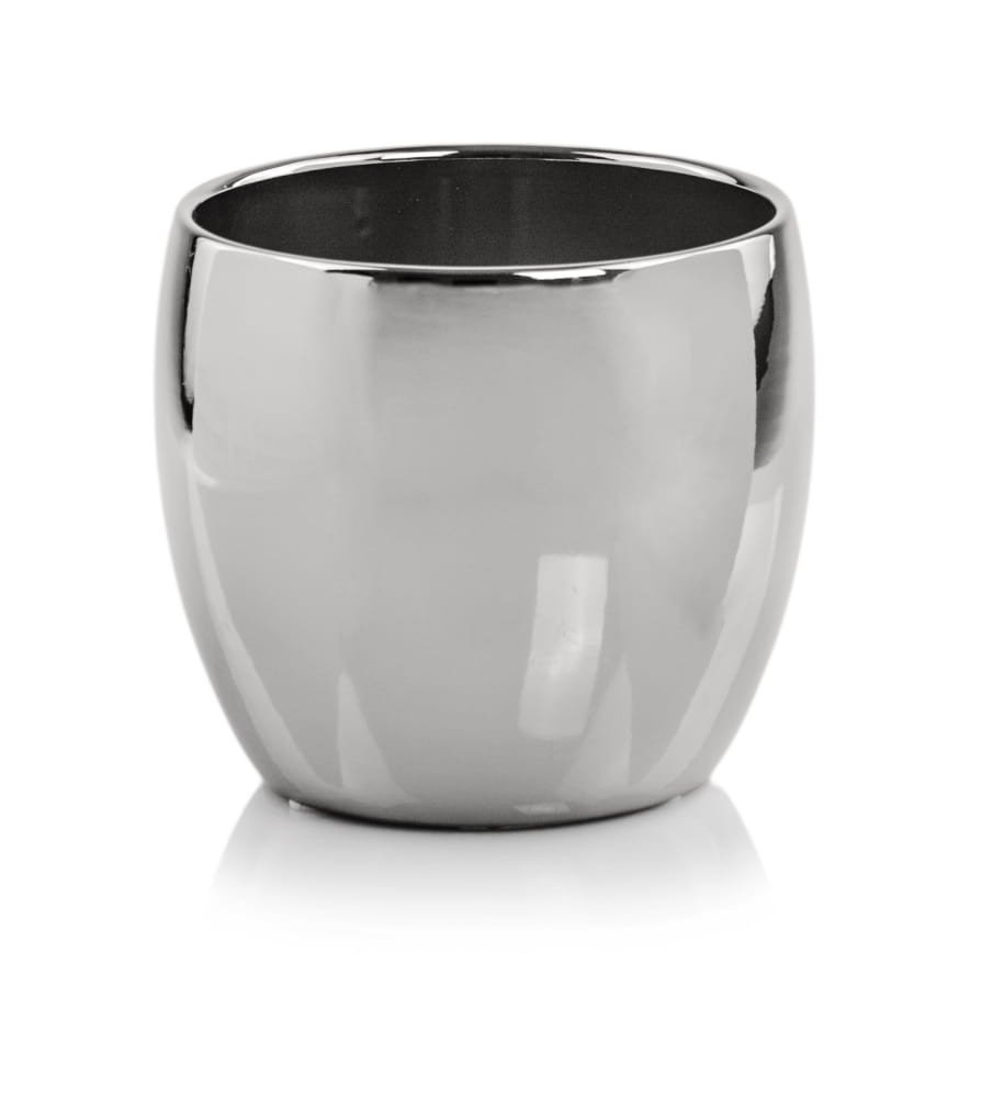 Osłonka Na Doniczkę Kula Srebrna Ceramiczna 15 Cm