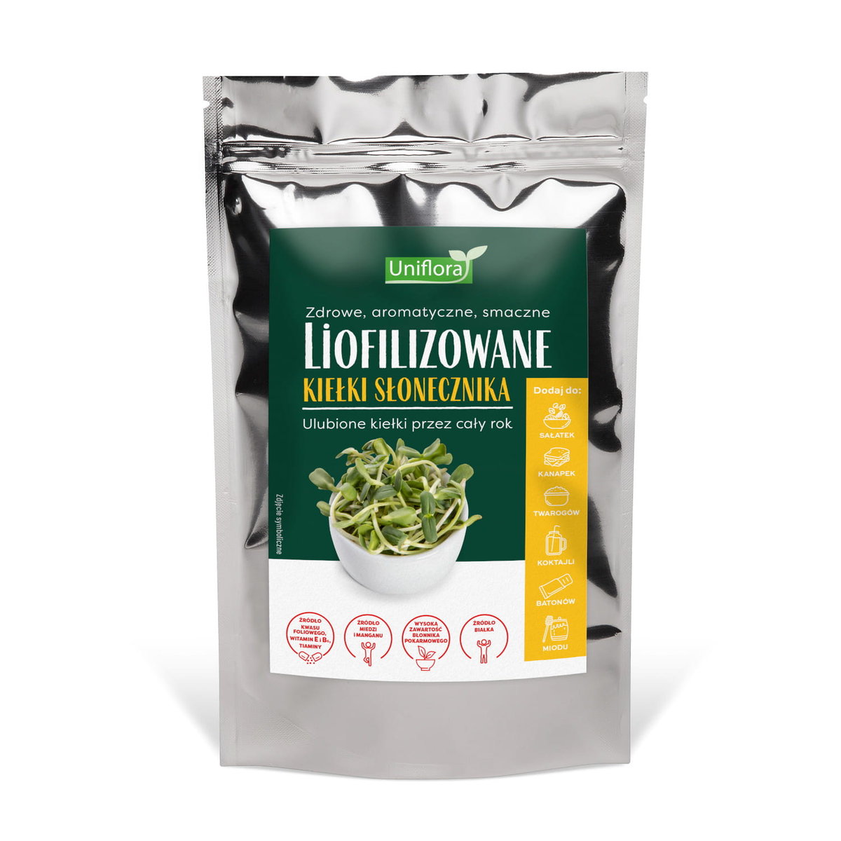 Liofilizowane Suszone Mrozem Kiełki Słonecznika 10G Witamina E B6 Uniflora