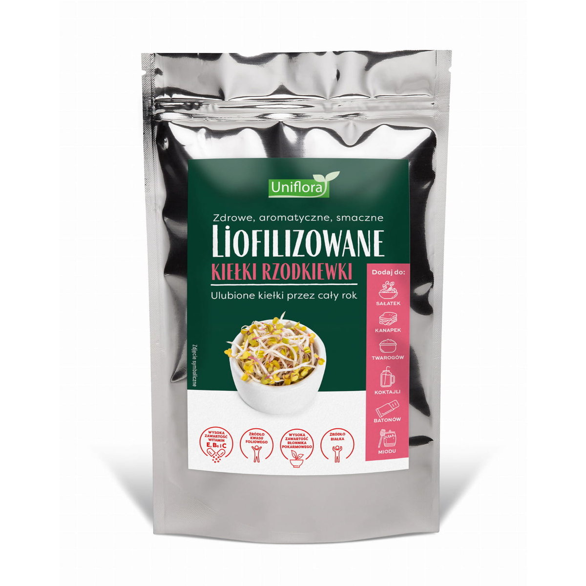 Liofilizowane Suszone Mrozem Kiełki Rzodkiewki 20G Witamina E B6 C Uniflora