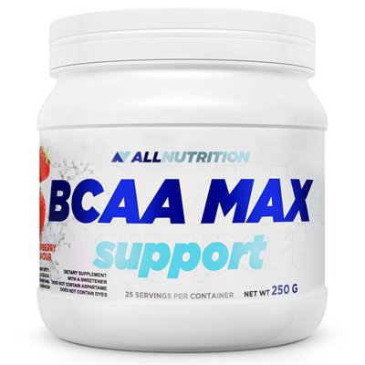 Zdjęcia - Aminokwasy AllNutrition BCAA MAX support 250g truskawka 