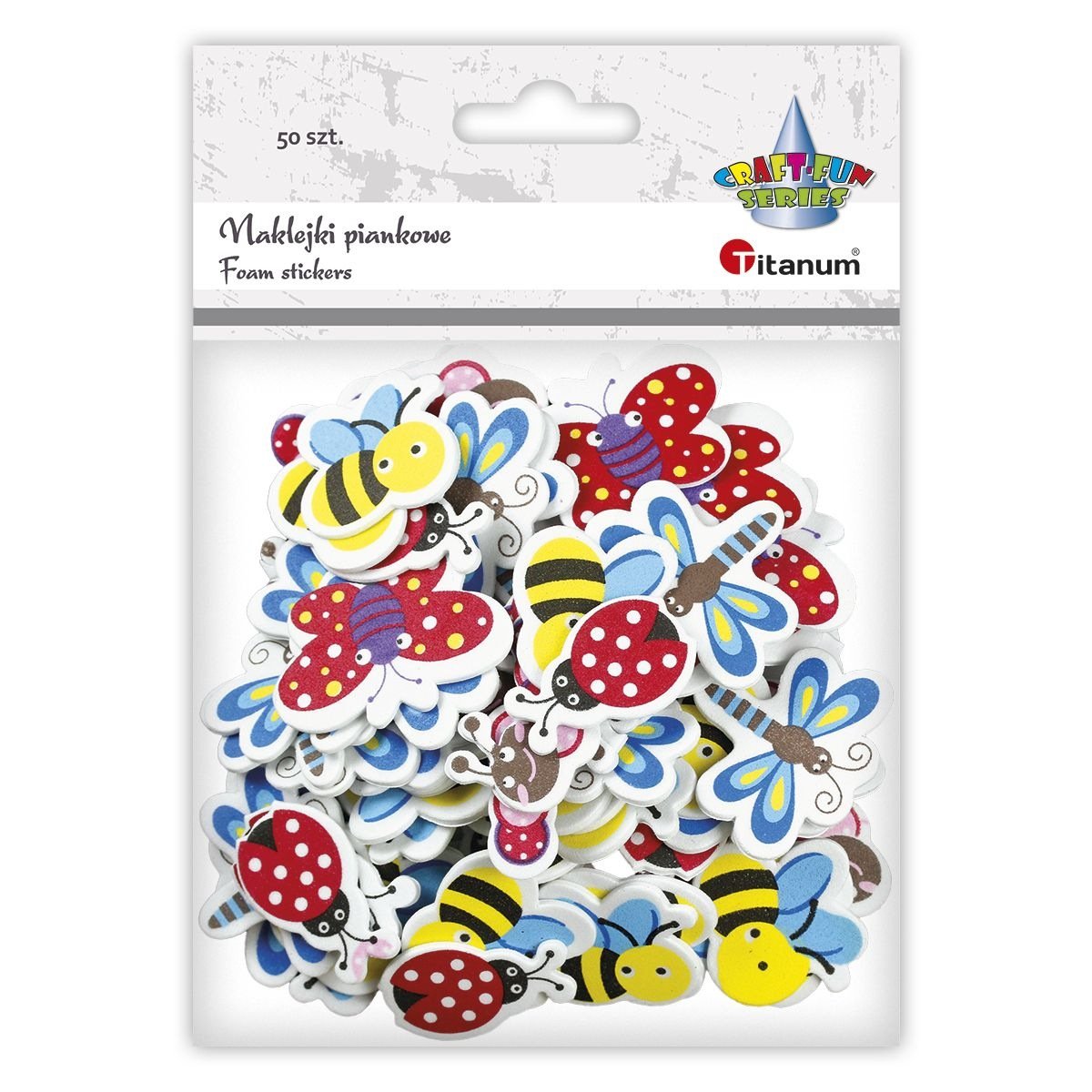 Naklejki piankowe owady mix 50szt