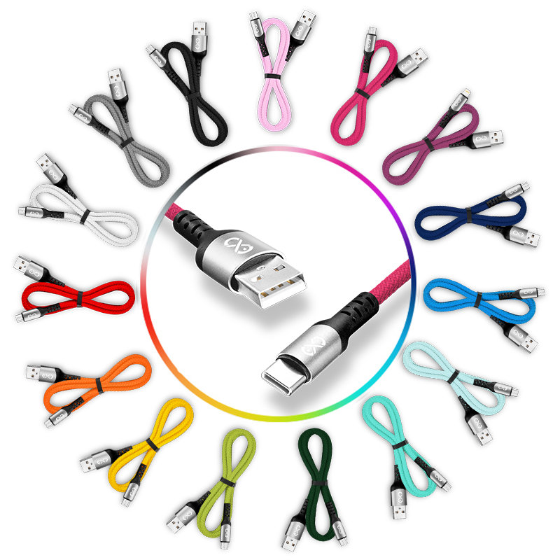 Фото - Кабель Orno Kabel USB - USB-C eXc BRAID, 1,2M, 3A, szybkie ładowanie, bez opakowania 
