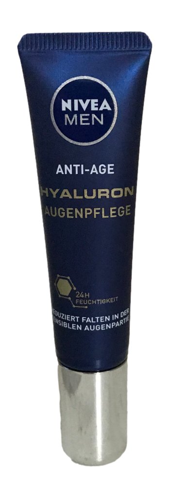 Nivea Men Anti-Age Hyaluron krem pod oczy (15 ml), pielęgnacja oczu redukuje oznaki zmęczenia, krem nawilżający łagodzi zmarszczki widoczne w okolicach oczu