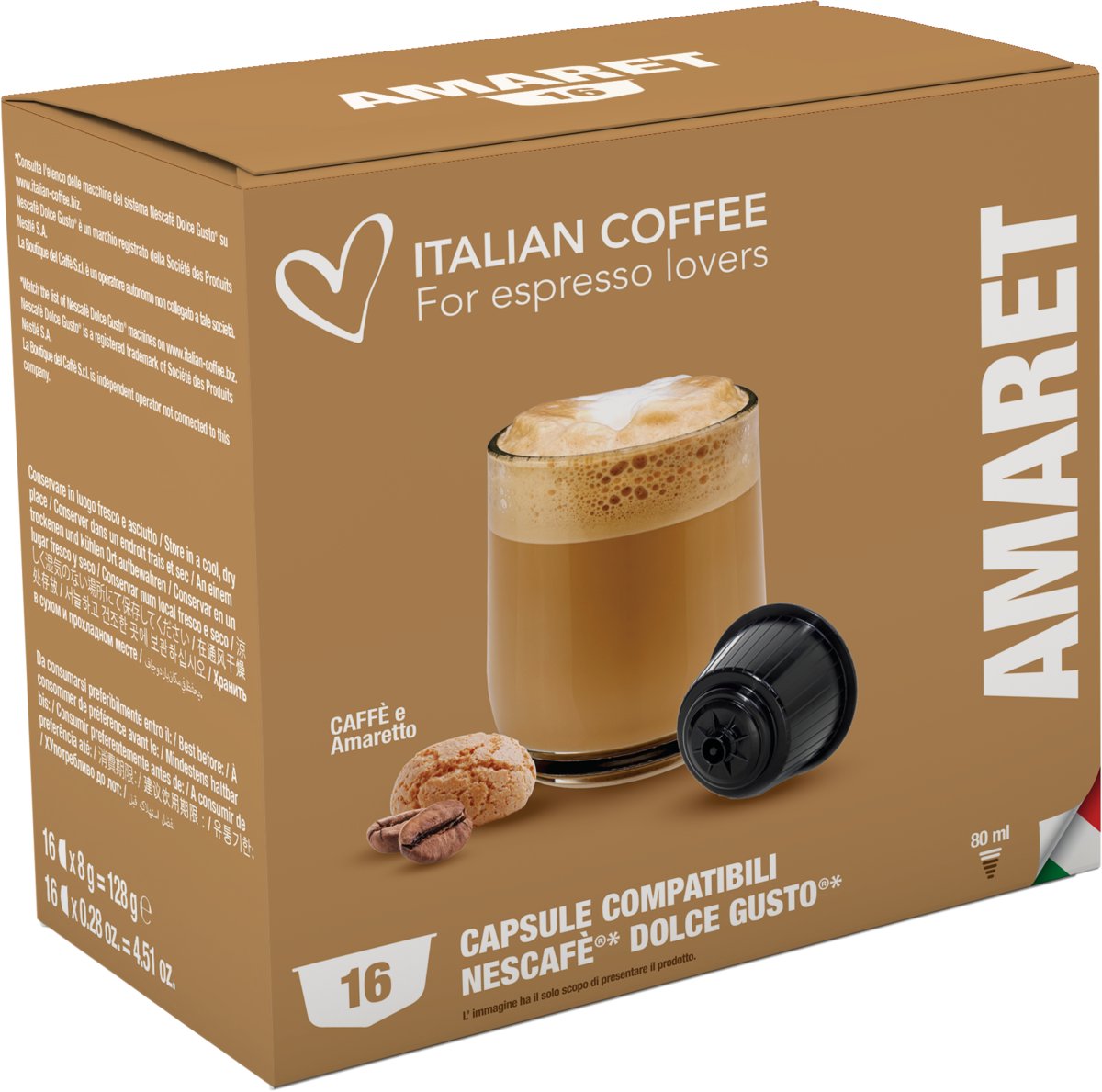 Amaret Italian Coffee kapsułki do Dolce Gusto - 16 kapsułek