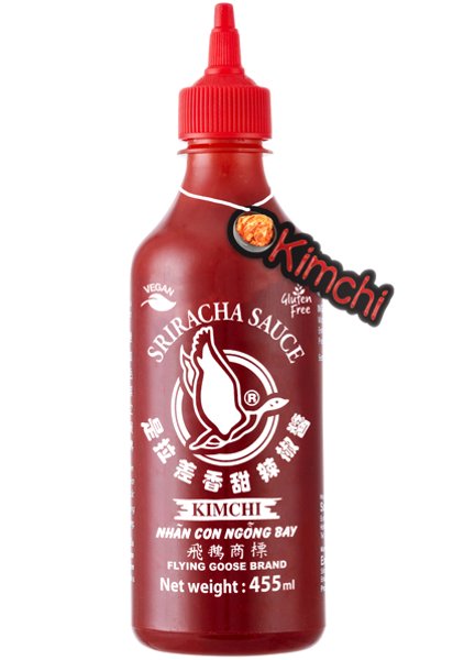 Sos Chili Sriracha Z Kimchi, Bardzo Ostry 455Ml - Flying Goose