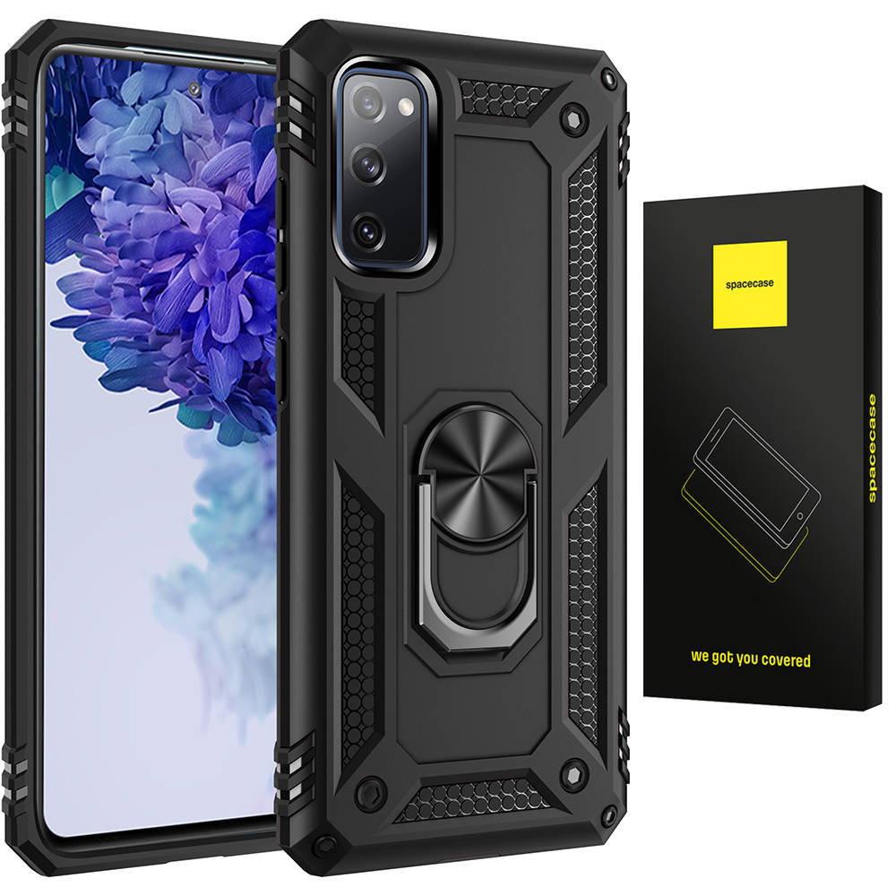ETUI PANCERNE SPACECASE RING NX UCHWYT MAGNETYCZNY RING CASE OBUDOWA PLECKI GALAXY S20 FE CZARNY
