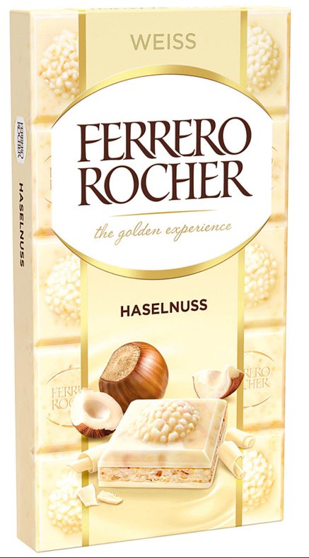 Ferrero Rocher Czekolada Biała z Orzechami 90g FER.CZ.WEI