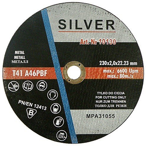 Tarcza Do Cięcia Metalu 230 x 2,0 Silver 10130