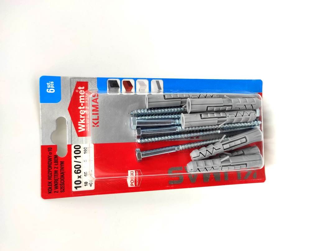 WKRĘT-MET Kołek rozporowy z wkrętem do drewna z łbem 6-kątnym 10 mm x 100 mm