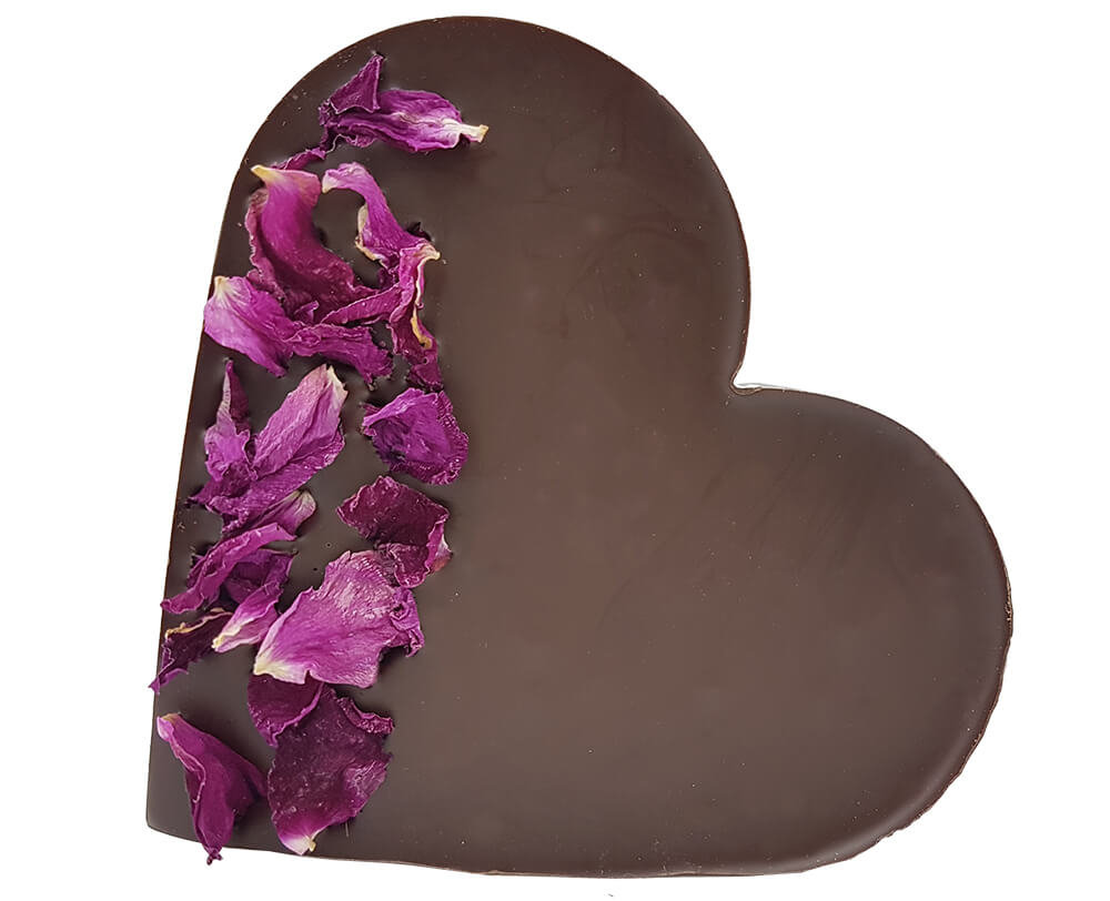 Serce czekoladowe z płatkami róż Wawel 70g