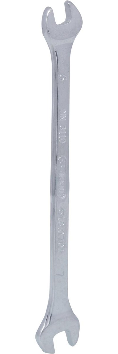 KS Tools Klucz z podwójną gardzielą DIN 3110 6 X 7 MM, chromowany, polerowany na wysoki połysk 518.0701