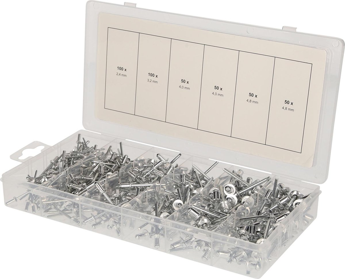 Brilliant Tools Asortyment nitów za?lepiaj?cych, 400-szt, 2,4 - 3,2 -