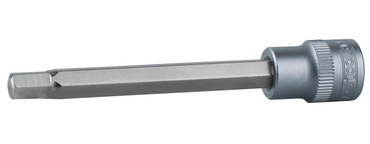 KS Tools 911.1561 3/8 cala nasadka na bity do śrub z łbem walcowym z gniazdem sześciokątnym klucz nasadowy, długie, 4 MM 4042146180303