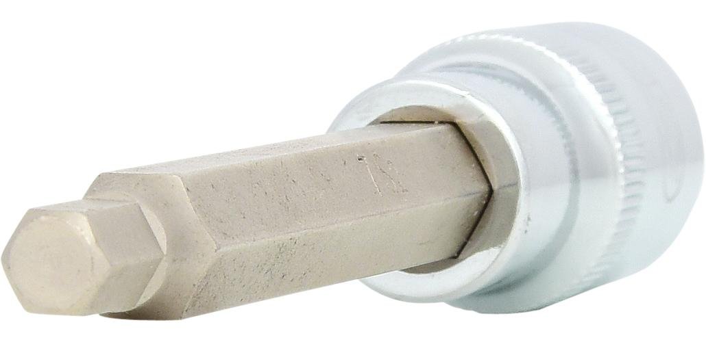 KS Tools 918.1657 1/2 cala Chrome Plus Bit do śrub z łbem walcowym z gniazdem sześciokątnym klucz nasadowy, długie, 7 MM 4042146131473