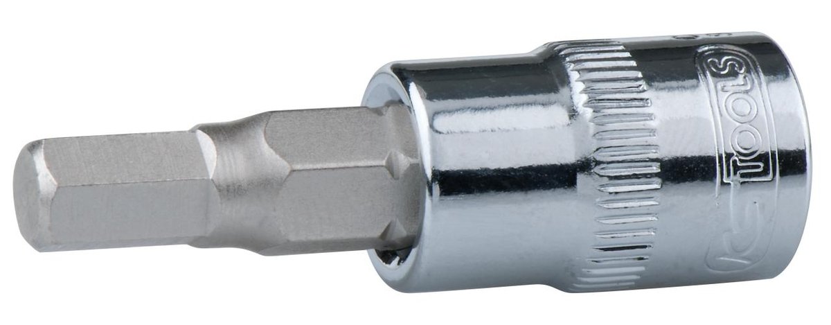 KS Tools 918.3963 3/8 cala Chrome Plus do śrub z łbem walcowym z gniazdem sześciokątnym nasadka stykowa bit, 3/16 cala 4042146084380