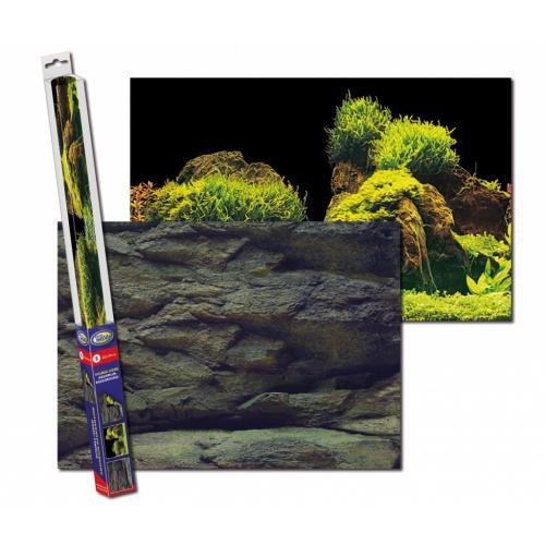 Aqua Nova Dwustronne tło do akwarium S 60x30cm skały/rośliny