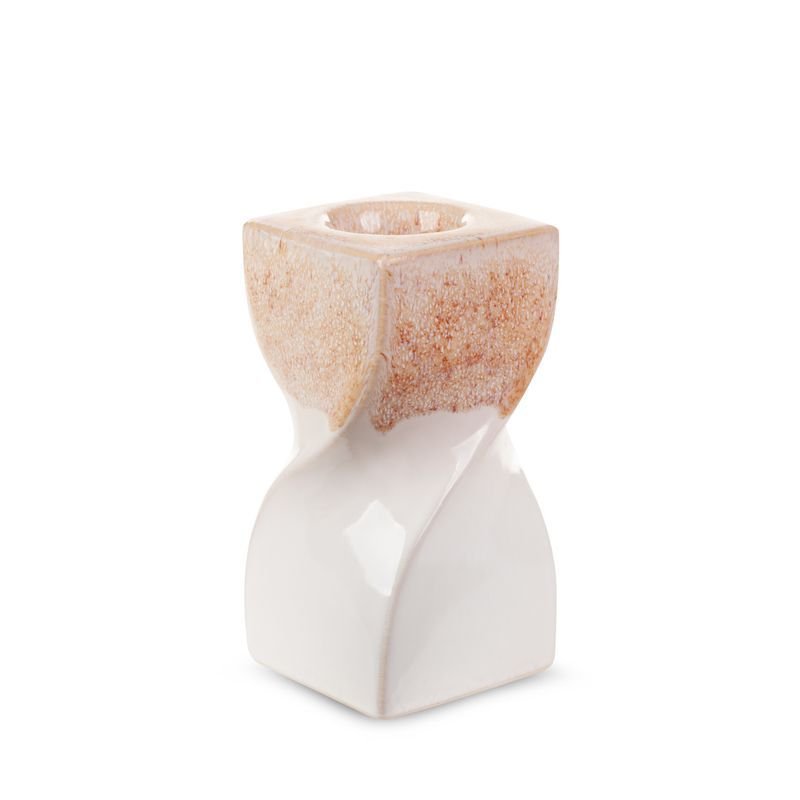Nowoczesny świecznik ceramiczny RUBEN 8X8X16 beżowy x2