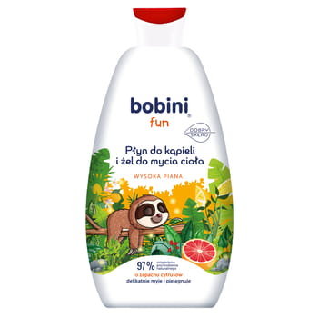 BOBINI Fun Płyn do kąpieli i żel do mycia - o zapachu cytrusów - Wysoka piana 500 ml