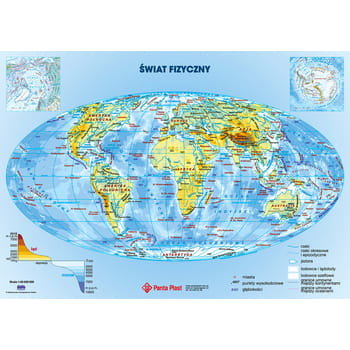 Podkładka na biurko z mapą świata na tekturce z kieszonką