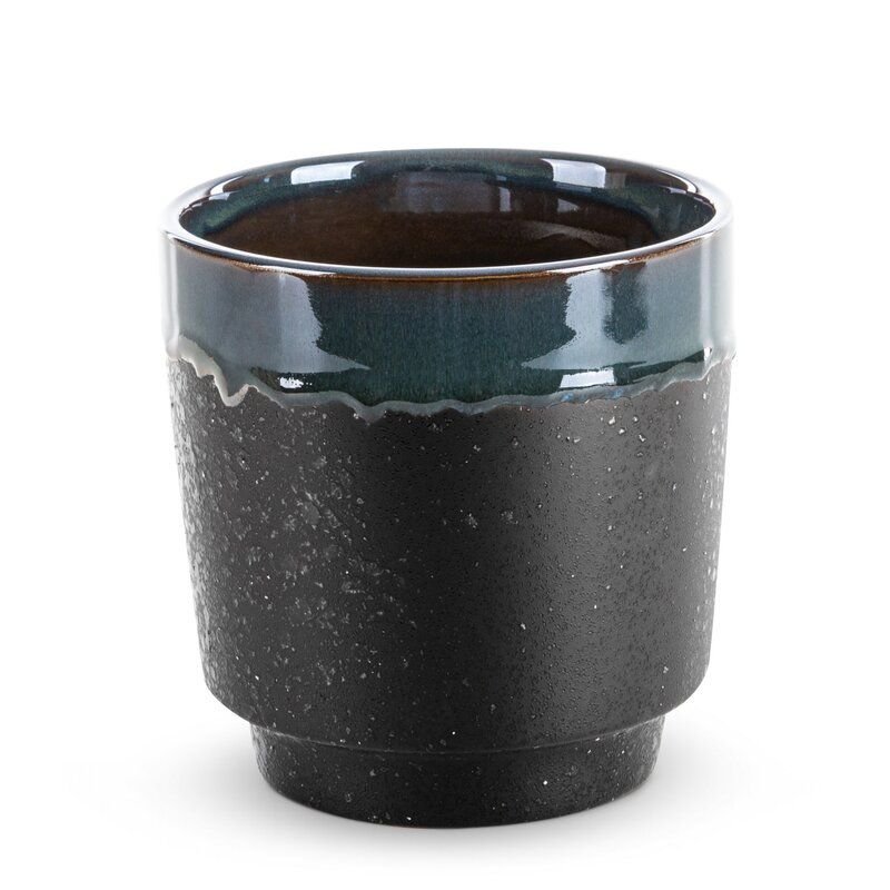 Donica Ceramiczna Hania 14X14X14 Czarna + Zielona X2