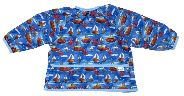 Śliniak Fartuszek Z Rękawami - Stateczki