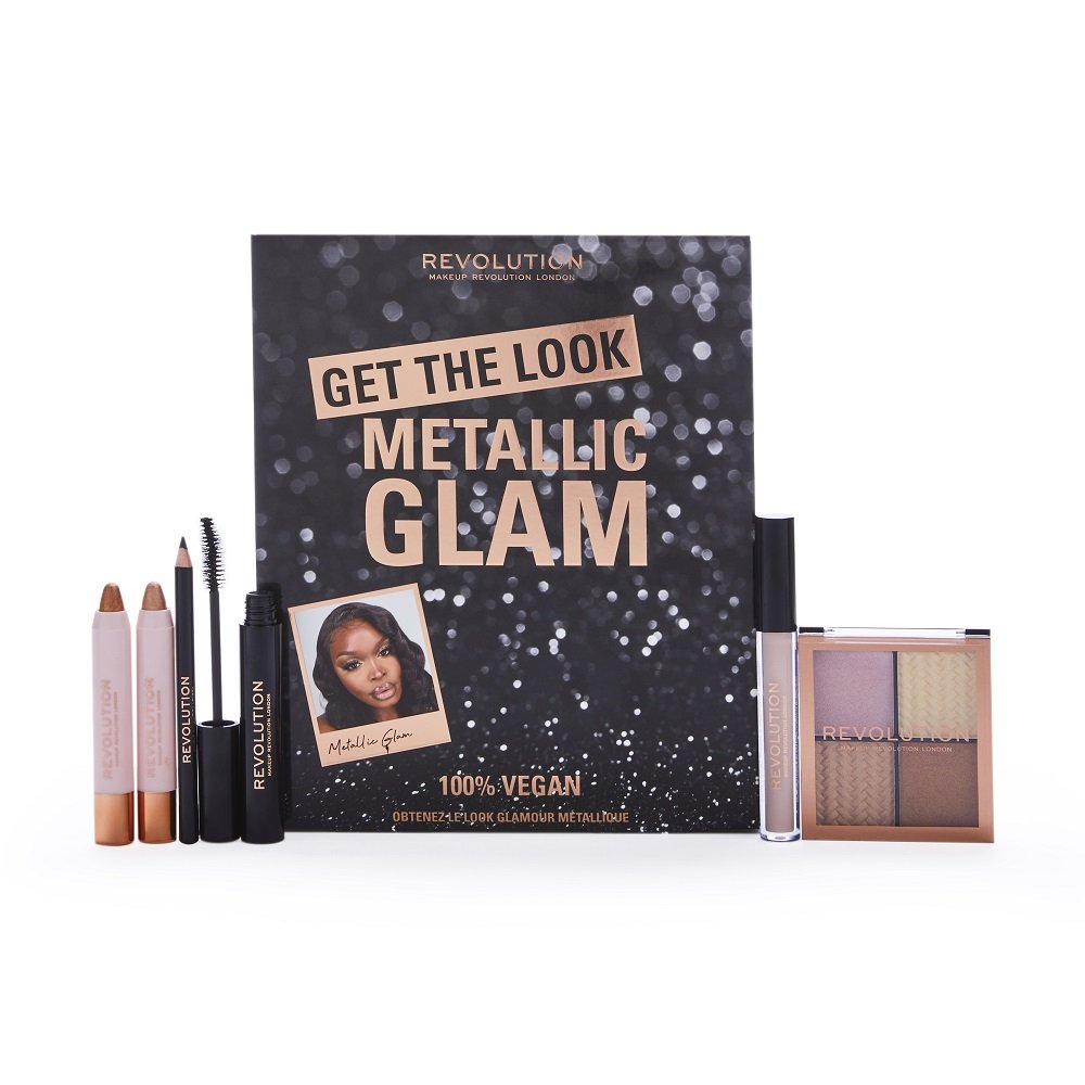 Glam Eyes Makeup Gift Set zestaw Reloaded Eyeshadow Palette paleta cieni do powiek + Eyeshadow Brushes pędzle do makijażu 3szt